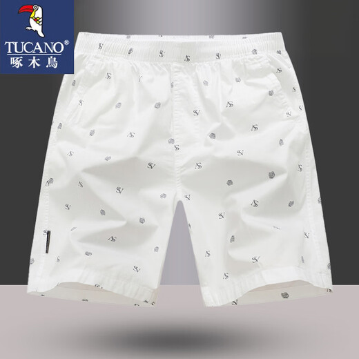 Woodpecker (TUCANO) shorts men's summer casual breathable five-quarter pants outdoor cool stretch sports pants for men light blue 2XL
