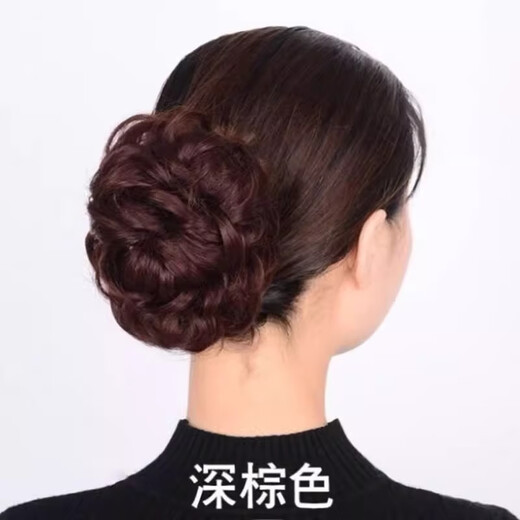 Wig gripper flower girl short hair realistic adult ponytail hair clip hairpin back of the head to show hair volume dark brown gripper style