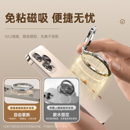 Zhiguozhe Heißverkaufter 800.000+ Handy-Magnethalter Handy-Ringschnalle Magsafe ultradünner Rückenaufkleber Desktop starke Schnalle geeignet für faule Leute iPhone Apple 17 Huawei Xiaomi