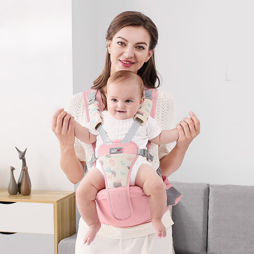 JCZS Deutsch Babygurt Stuhl Tasche Taillenhocker Baby Licht vier vordere und hintere Dual-Purple-Babys hält Artefakt, um den Nacken nicht zu stolpern, um das Baby aus der Straße zu gehen. Grauatmodell