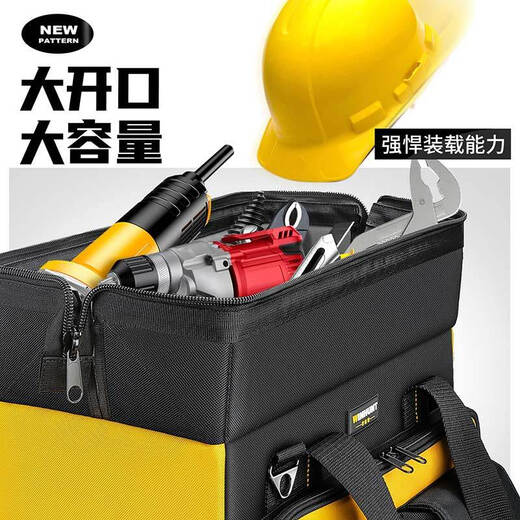 Sailoto 1214 trolley tool box woodworking extra large extra thick durable wear-resistant tool bag large wheel portable large trolley tool box metal bottom strap tool bag