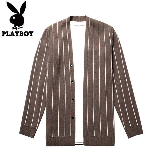 Playboy (Playboy) 2020 AUTOMNE NOUVEAU CARDIGAN CARDIGAN Veste pour hommes à manches longues à manches longues d'âge moyen et jeune pull tricot mince Pull Gris gris F11 3xl 185