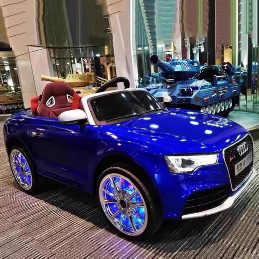 Haowa Audi RS5 Children's Elektroauto Allrad-Babyauto-Spielzeugauto kann für Menschen und Kinder mit Fernbedienungssteuerwagen U16-Painted Red-/Fernbedienung + Sway + Suns Shade + Electric Drive sitzen