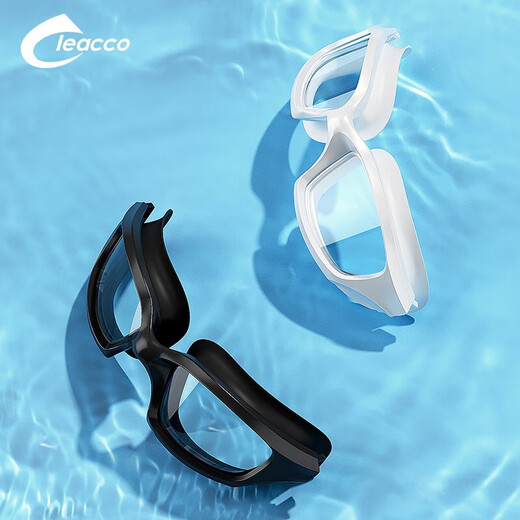 Swimming goggles HD waterproof, anti-fog, eye-friendly swimming goggles for adults, professional large-frame water sports equipment, transparent black - boxed