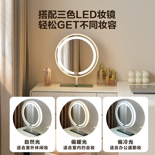 Quanyou Home Cream Style Corner Retractable Dressing Table Bucket Cabinet Integrated Bedroom Dressing Table Multi-Purpose Storage Cabinet Furniture