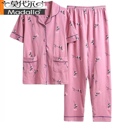 Modal de mediana edad Madre Pajamás de algodón puro Summer pantalones de manga corta de verano