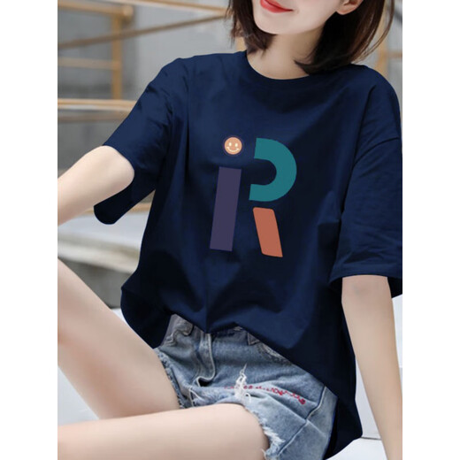 Pierre Cardin 100 T-shirt à manches courtes en coton pur pour les femmes haut de gamme polyvalente et à la mode de style quotidien en liberté de grande taille mincement mince-manche 983 # violet [100% coton] Le populaire S cette année [80-100jin recommandé [Jin est égal à 0,5 kg]]]