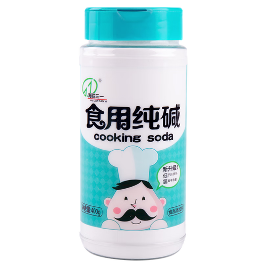 Hailian Sany Edible Alkali Powder Kneading Dough to Remove Acid Cooking Tenderized Meat Wrapped Rice Dumplings Making Konjac Tofu Washed Pork and Beef Tripe 400g Double Open Cap Bottle x1