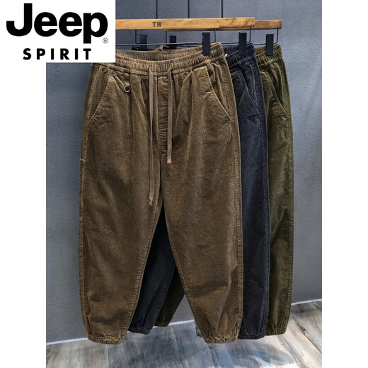 Jeep Spirit Ami Kaji rétro rétro Corduroy Pantalon occasionnel à la tendance pour hommes pantalons sportifs de printemps et d'automne de sport