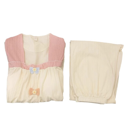 Hualin Fashion Jacquard Pyjamas für Frauen Lang Ärmel können an der Außenseite von Princess Style Home Clothing Set 691-1 Pulver mit Brustpolster 170 m getragen werden