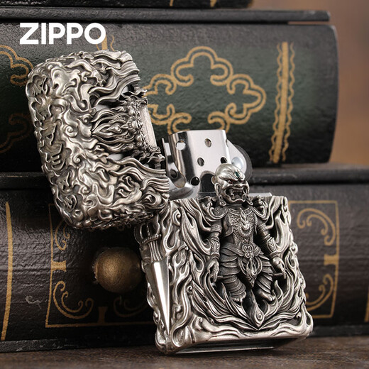 Zippo plus léger zhibao authentique Kerosène au vent armure plus légère Big Black Sky 925 Cadeau d'argent pour petit ami Big Black Sky-925 Silver [sans huile autonome] Dy9902