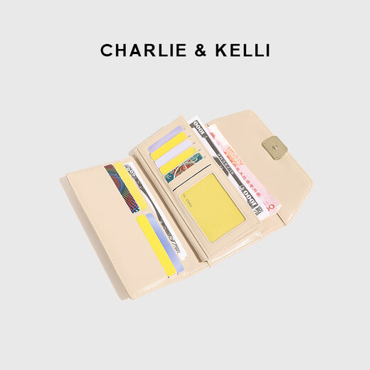 CHARLIE&KELLICharlie Kelli真皮钱包女2025新款时尚手拿长款零钱夹卡包二合一 黑色(赠送礼盒/袋)