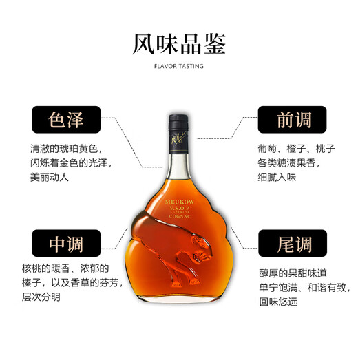 墨高VSOP干邑白兰地700ml 法国原瓶进口洋酒 送礼口粮酒 墨高VSOP700ml