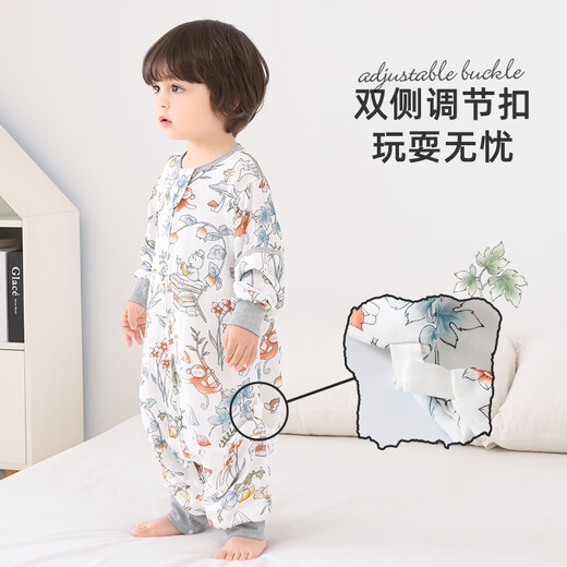 Baby friend infant sleeping bag baby pajamas spring and autumn thin children's front 4 back 2 gauze sleeping bag air-conditioned room anti-kicking quilt 80 yards