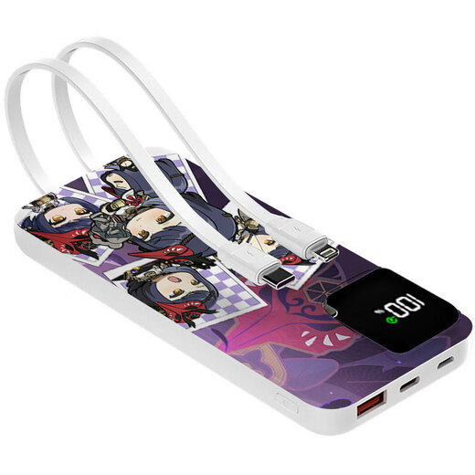 Nou Sen Genshina 22.5W große Kapazität Super-Fast-Lade-Power Bank 20000 MAH bequem, um einen für die Apple-Anpassung geeigneten Student-Anime-Anime-Anime für Apple-Anpassung D753 [HXB4 Hochdefinitionsdruck] Super Fast Lading + eigene Dual-Line 20000 MAH zu tragen