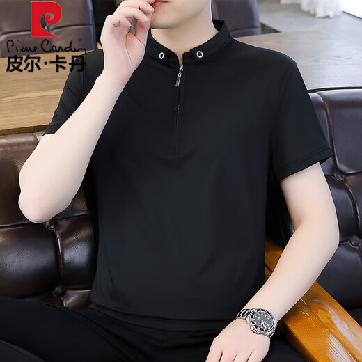 
Pierre cardin solid color half-zipper polo shirt men's short-sleeved summer ice silk thin stand collar T-shirt 2025 new half-sleeved T-shirt 9921 green 3XL (about 150-170 Jin [Jin equals 0.5 kg] wearable)