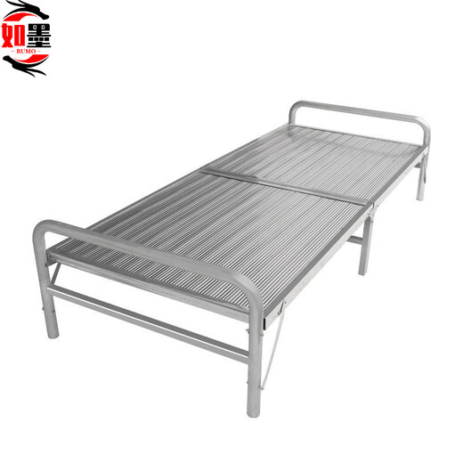
Rumo (RUMO) Extra Thick 304 Stainless Steel Folding Bed Reinforced Encrypted Seamless Folding Bed Outdoor Home Lunch Bed Single Double Bed [Thickened] 80 Width * 199 Long * 39 Height