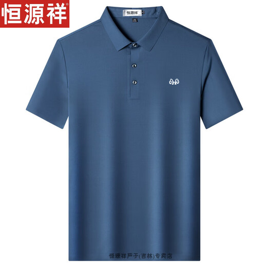 Hengyuanxiang camiseta de manga corta de seda de seda de mediana edad y anciana, camiseta de medio sola de verano de mediana edad, camisa de media manga media 9859, regalo del día del padre M 165 Regalo del Día del Padre