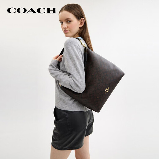 COACH brand direct supply women's LAUREL36 large shoulder bag dark brown CY685 New Year gift