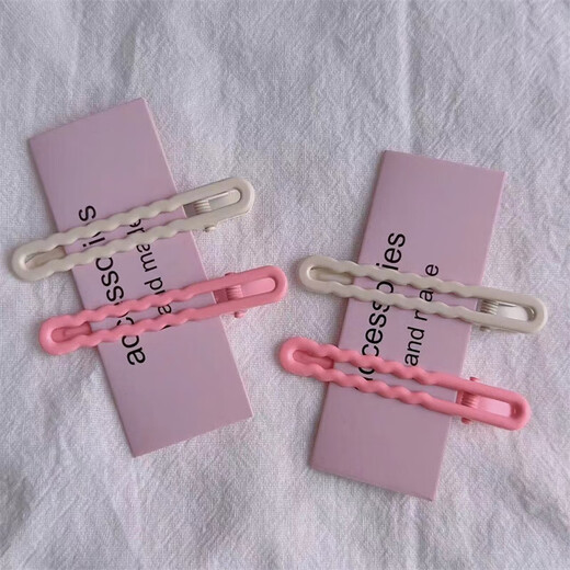 Dopamin Farbclip Girl Heart Wave Clip gebrochenes Haarbon Clip rosa beige großes Haar Clip Kopfschmuck Haarzubehör schwarze 4 Teile