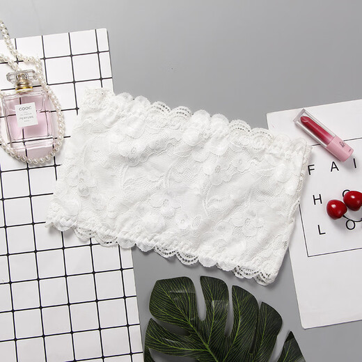 Women's lace thin one-piece bra wrap bottoming tube top girl bust anti-exposure vest underwear back lace black one size