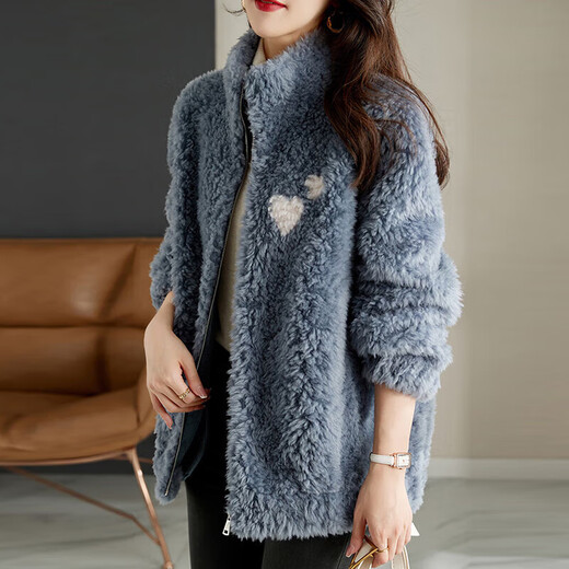 Ehangy light luxury brand regular coat for women 2025 winter new temperament commuter turtleneck lamb wool coat tribute beige S (90-110Jin Jin equals 0.5 kg)