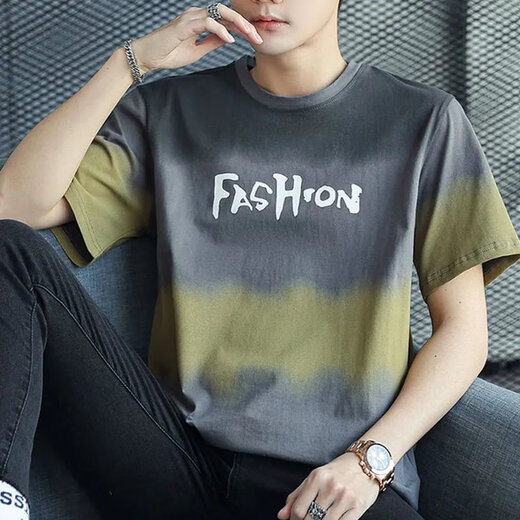 
3[32,000 people collect] Pure cotton short-sleeved T-shirt for men 2025 new half-sleeved T-shirt loose trend summer Z829 gray M [Suggested 90-115Jin[Jin equals 0.5 kg]]