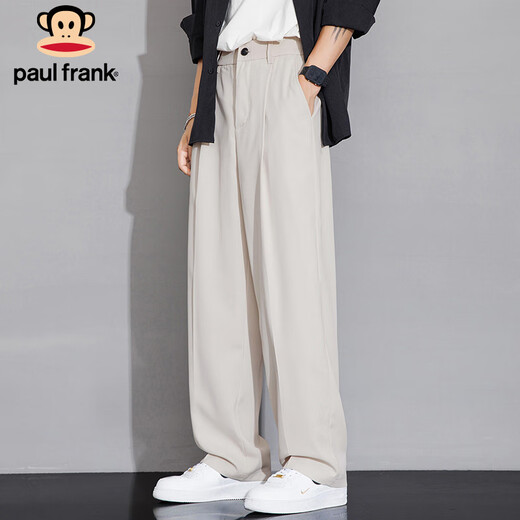 Pantalon décontracté de singe à grande bouche (Paul Frank) pour hommes en été pantalon large mince à jambes pour hommes pantalon à cadran droit pour hommes off-blanc xl