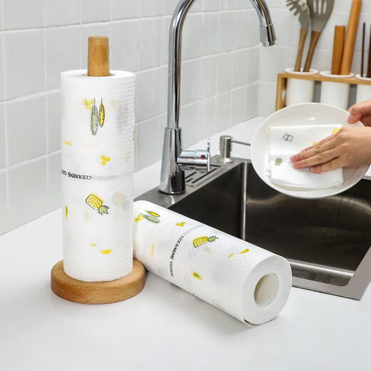 Lazy rag, wet and dry kitchen paper, special paper towel to absorb water and oil, cleaning supplies 70 pieces * 2 rolls