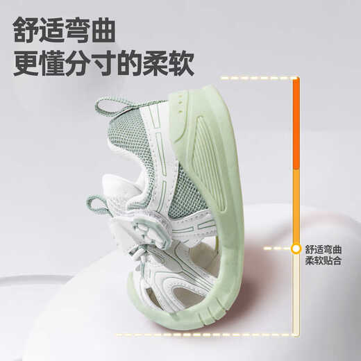 
BradMiller (BradMiller) boys' baby sandals 2025 new 1-2-3 year old children's toddlers' summer soft sole non-slip baby girl functional shoes 112 green single layer 14 inner length 14cm size 19 size suitable for foot length 13.5cm
