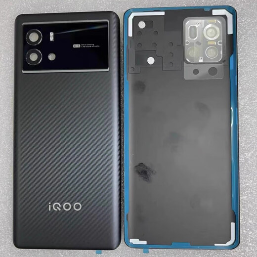I is suitable for iqoo9 original glass back cover battery cover iqoo9Pro original mobile phone back shell rear screen tempered glass iqoo9 back cover track black AG matte with adhesive +