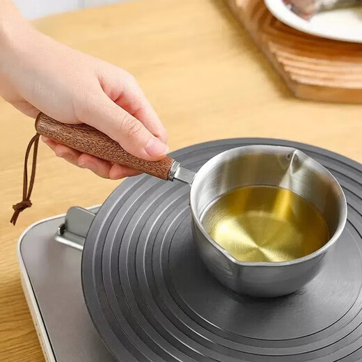 Household mini small milk pot, small pot, kitchen stainless steel hot oil pot, supplementary food pot, 300ml oil pot, 1 9.7cm
