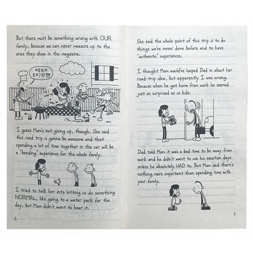 英文原版 小屁孩日记1-5册赠音频 Diary of a Wimpy Kid 幽默漫画桥梁章节书哭包日记 7至12岁小学生课外读物 蓝思910-1060L