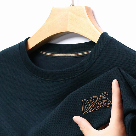 HUALIN Fashion New Black Letter Sweatshirt Casual de manga larga para hombres 6623 Black M 165/90-115Jin [Jin es igual a 0,5 kg]