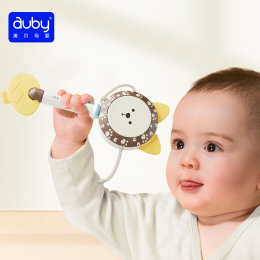 Auby (auby) rattle infant and toddler 0-6 months silicone rattle toy can bite newborns to comfort and grasp hand rattle