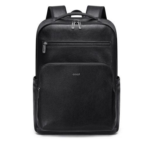 Golf (GOLF) backpack men's soft leather backpack men's 15.6/16-inch computer bag multi-compartment business trip travel backpack