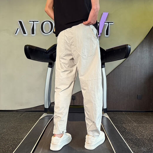 
Kurashi Ichiki Summer Thin Quick-Drying Casual Pants for Men 2025 New Fashion Brand Stylish Loose Simple Versatile Nine-Matching Harem Pants Gray XL