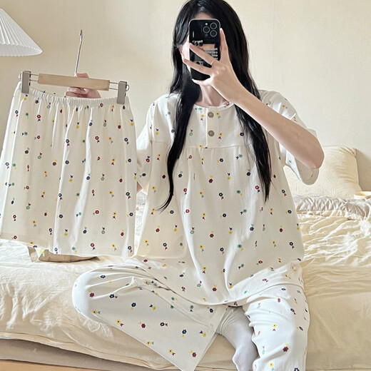 Lexi Beilu Sommer süßer Cartoon dreiteiliger Pyjamas Frauen können im Freien zu Hause Kleidungsset 761 Cherry Baby Drei-teilig Set-Short/HQ 175 L tragen
