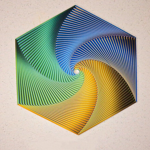 MPPMCK3D Impression hexagonale Spirale Tour magique Illusion en tridimensionnel Rotation Décompression Artefact Créatif Touet Cadeau Ornements Hexagonal Décompression Artefact Large Taille [Vert violet bleu] Diamètre diagonal d'environ 7 cm