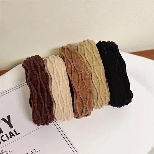 Damina High-elastic Maillard headband to tie hair, rubber band, durable high ponytail hair tie, simple temperament headwear, pattern mixed color towel ring, 10 pieces