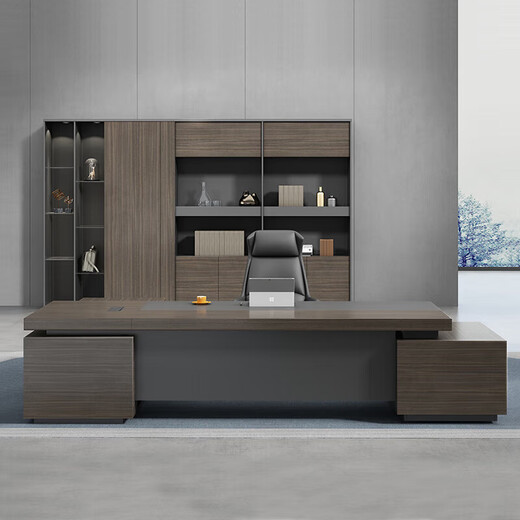 Fu Kexuan boss desk president desk simple modern single manager executive desk office boss desk and chair combination 2.0 meters luxury double cabinet