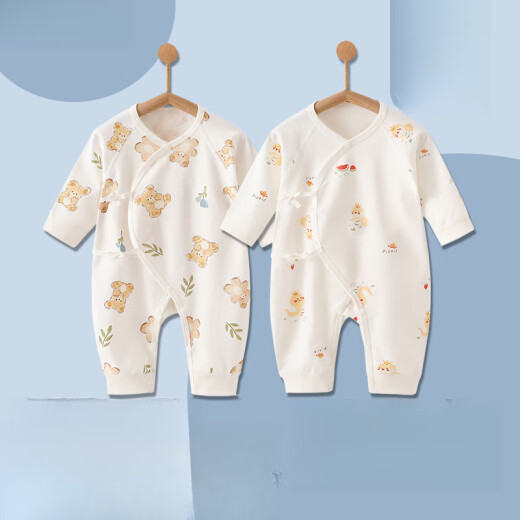 芮梦华新生儿纯棉和尚服春秋夏季婴儿连体衣 6197+6198 纯棉无骨 36cm 52 建议8斤以内婴儿穿