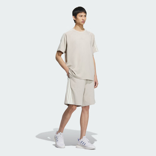 阿迪达斯 （adidas） 运动裤男子夏季三条纹时尚潮流运动休闲宽松针织短裤 KC3899 2XL
