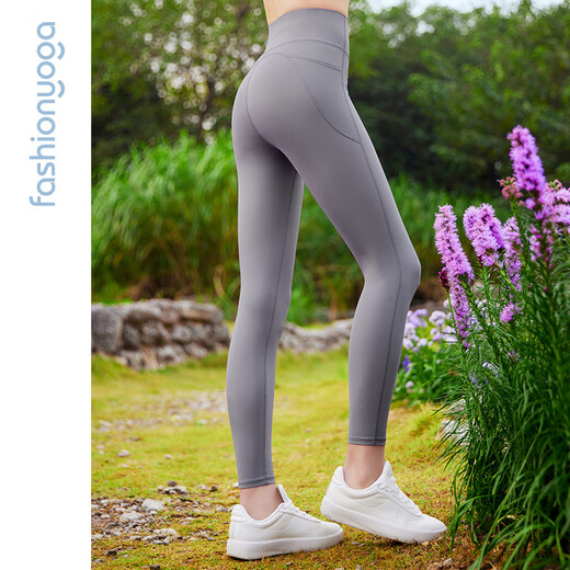 
Fan Sheng Yoga Exercise Fitness Cool Breathable No Smooth Sweat High Waist Slimming Butts With Beds Bringing Nine-point Yoga Pants FY15918 Spring Mud Gray M