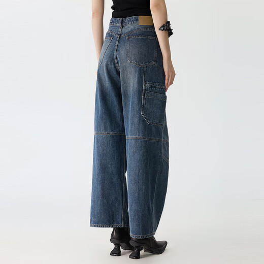 JNBY [Same Model in Shopping Mall] 25 Spring New Product Jeans Women's Loose Working Pants 5P2E12040 993/Denim Dark Blue M