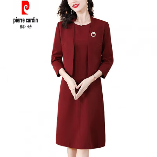 Pierre Cardin Hochzeitskleid junger und modischer zweiteiliger Kleid Hochzeitsanzug Set Frauen Hochzeitskleid Marine Blau 2xl