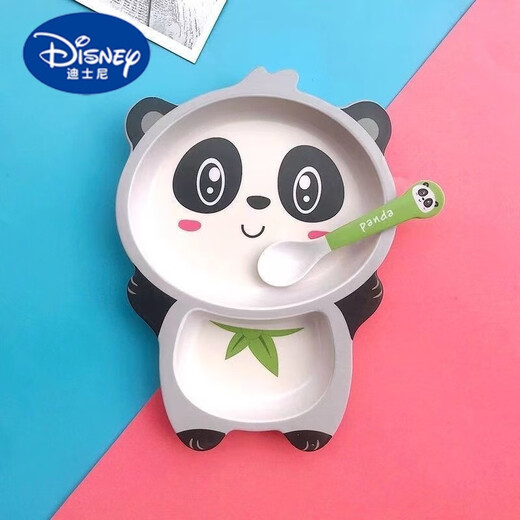Disney (Disney) Bambou Fibre Coutte Cartoon Children's Table Varelle Bowl Set Baby Bowl Bowl Apprend à manger Assiette de nourriture supplémentaire Petite assiette de tigre plus cuillère