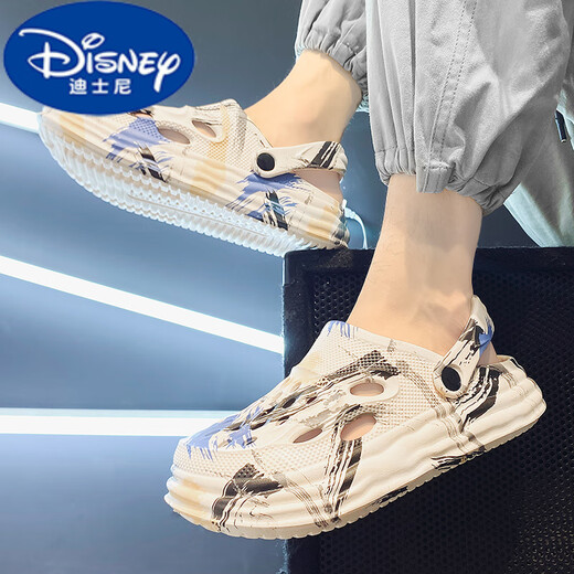 Disney (Disney) Sommerstil Scheiß-Slipper Eva Material Summer Boys 'Hole Schuhe Mid-Large Children's Beach Schuhe 2025 Neues Model Beige 35