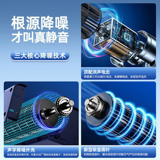 NIYEVN Superconducting Steel Cannon丨Full Body Cooling Desktop Small Fan Small Refrigeration Air Conditioning Fan Electric Fan Home Air Circulation Fan USB Office Dormitory Silent Level 1 Energy Efficiency Plug-in Version/Deep Blue-Air Conditioning Grade Cold Wind-Cooling 400%-Silent and Power Saving