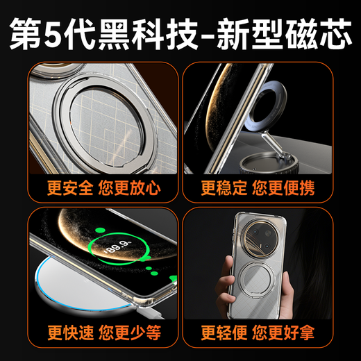 
Suoying [25-year new model 丨with rotating bracket] suitable for Huawei Mate60pro mobile phone case pro + magnetic transparent ultra-thin full-cover anti-fall lens protection case for business men and women